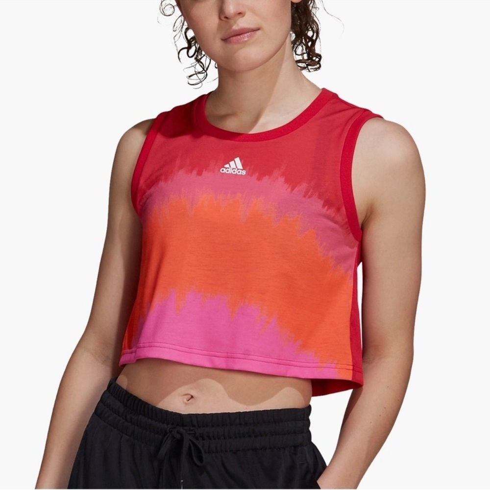ADIDAS & Farm Rio collaboration Women’s Red Orange Pink Crop Tank Top